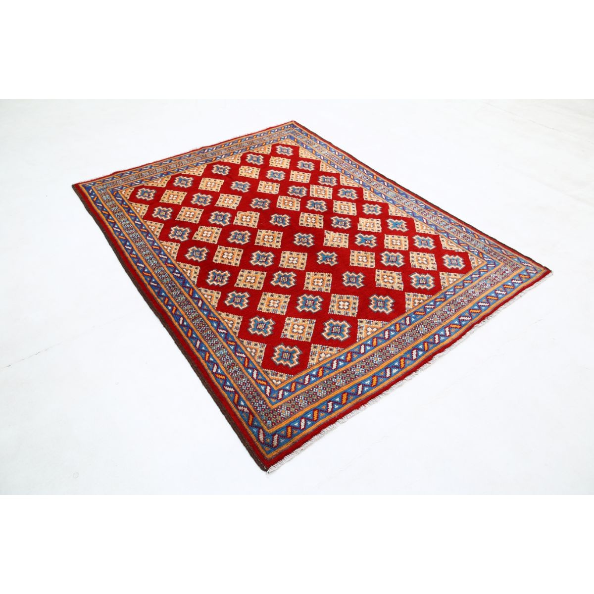 Revival 5x6 Handmade Double Knotted Washable Wool Rug - Colorful