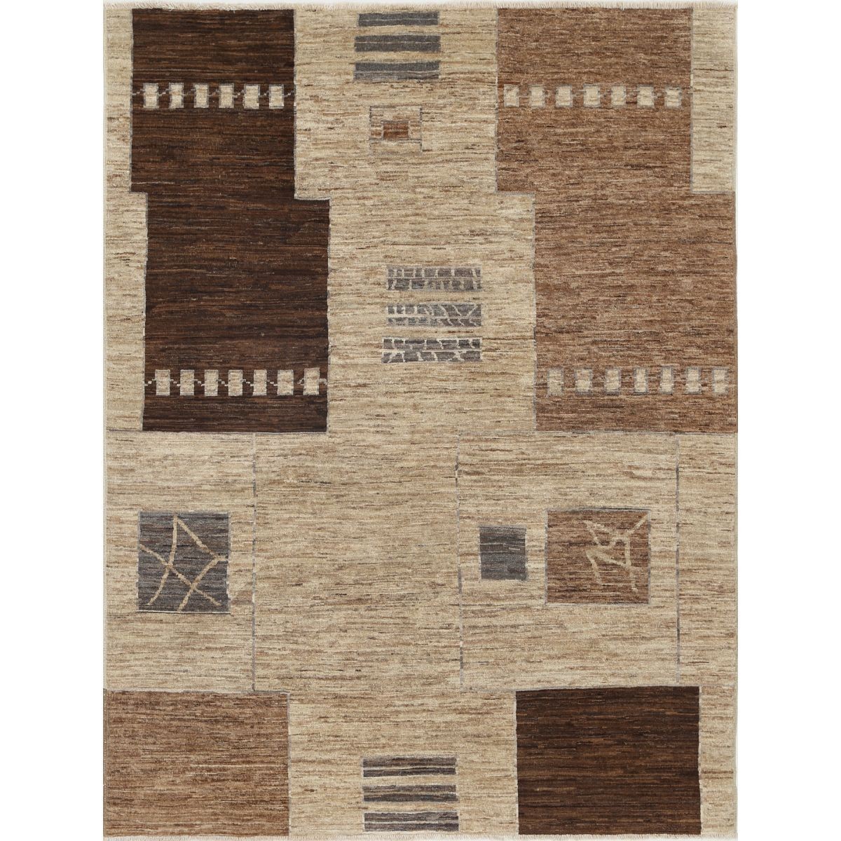 Modcar 5x7 Handmade Double Knotted Washable Wool Rug - Colorful