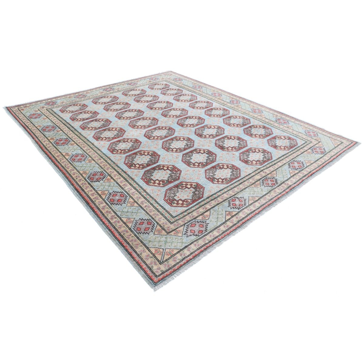 Revival 8x10 Handmade Double Knotted Washable Wool Rug - Colorful