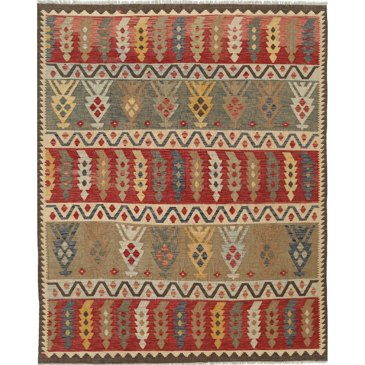 Maimana 8x10 Hand Woven Washable Wool Rug - Colorful