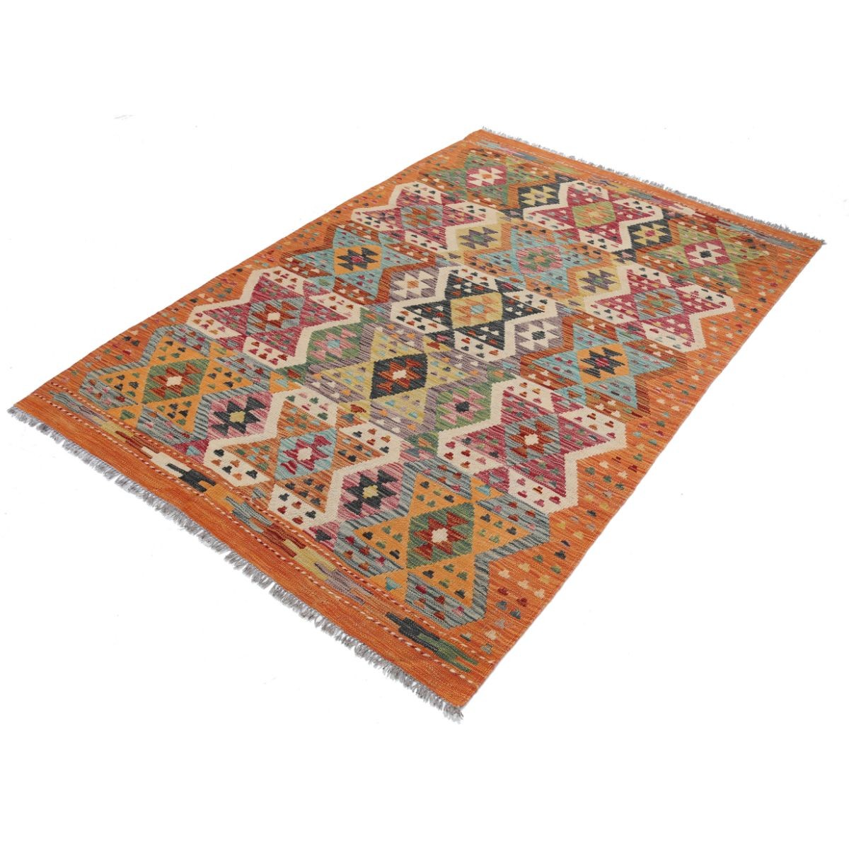 Maimana 5x7 Hand Woven Washable Wool Rug - Colorful