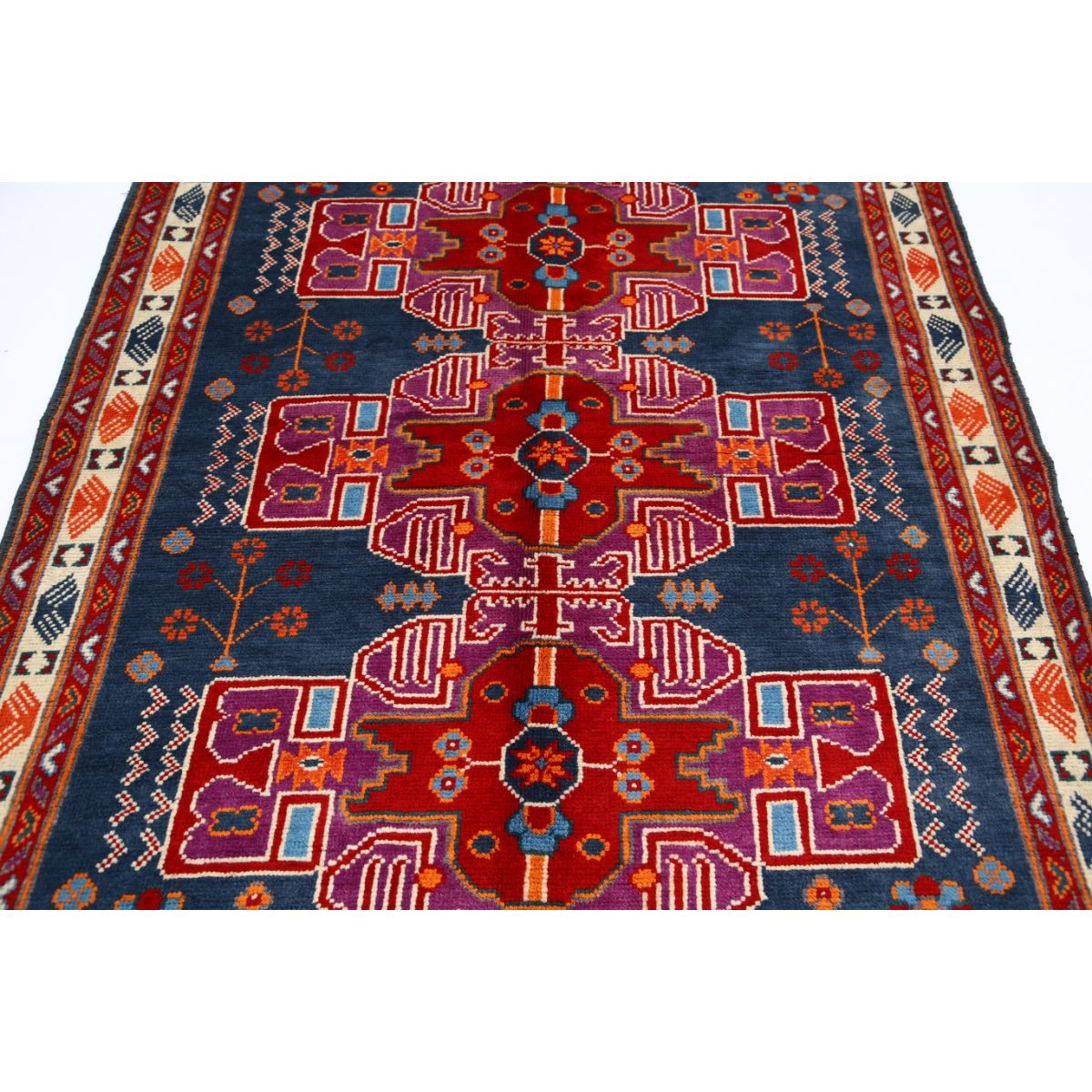 Revival 5x7 Handmade Double Knotted Washable Wool Rug - Colorful