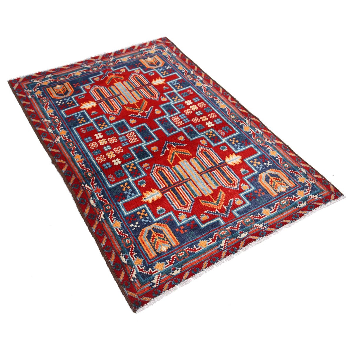 Revival 3x5 Handmade Double Knotted Washable Wool Rug - Colorful