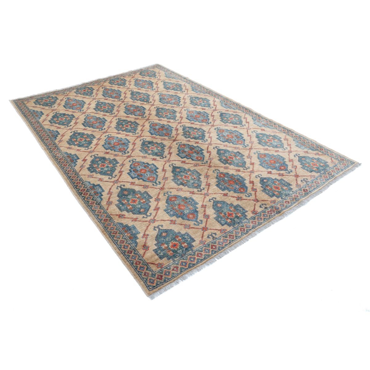 Revival 6x8 Handmade Double Knotted Washable Wool Rug - Colorful