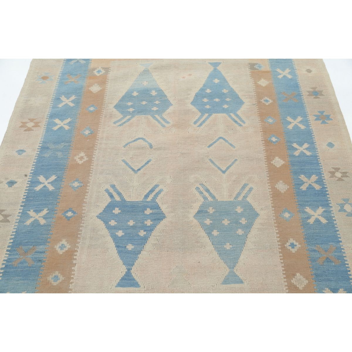 Kafkaas 5x7 Hand Woven Washable Wool Rug - Soft Hues