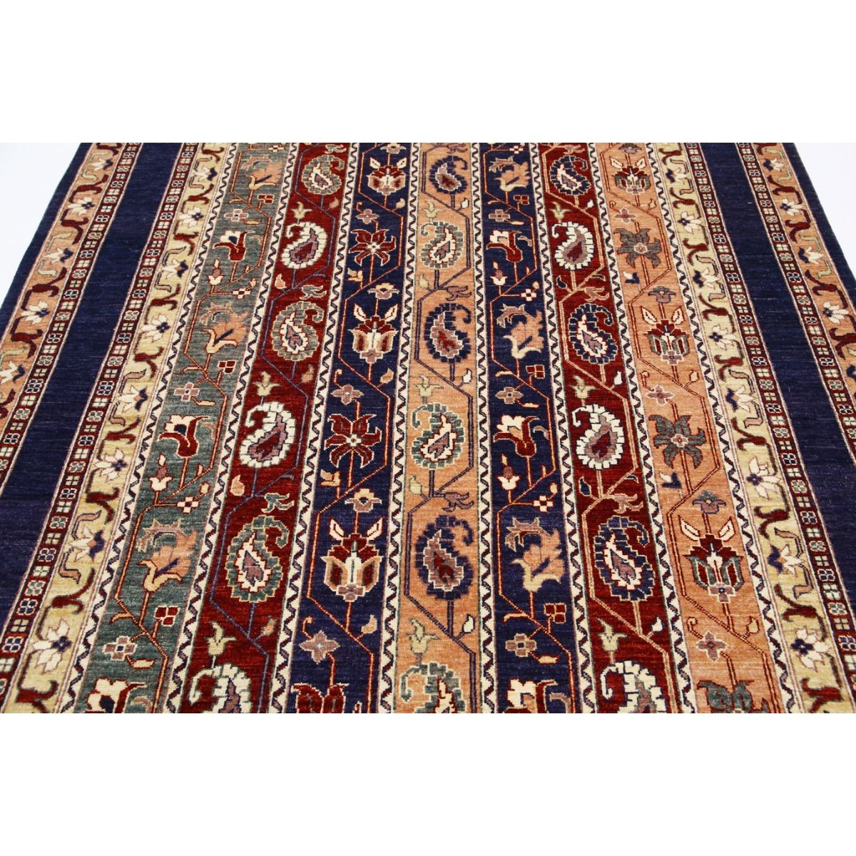 Shaal 7x10 Handmade Double Knotted Washable Wool Rug - Colorful