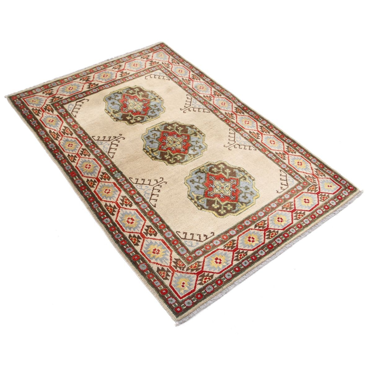 Revival 3x5 Handmade Double Knotted Washable Wool Rug - Colorful