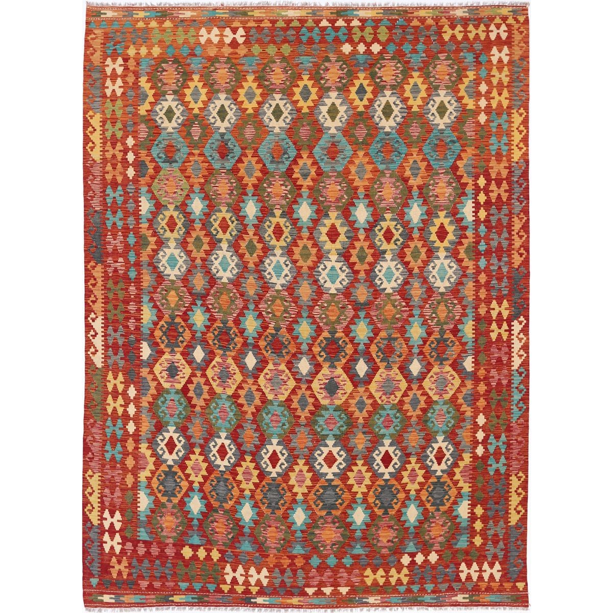 Maimana 8x11 Hand Woven Washable Wool Rug - Colorful