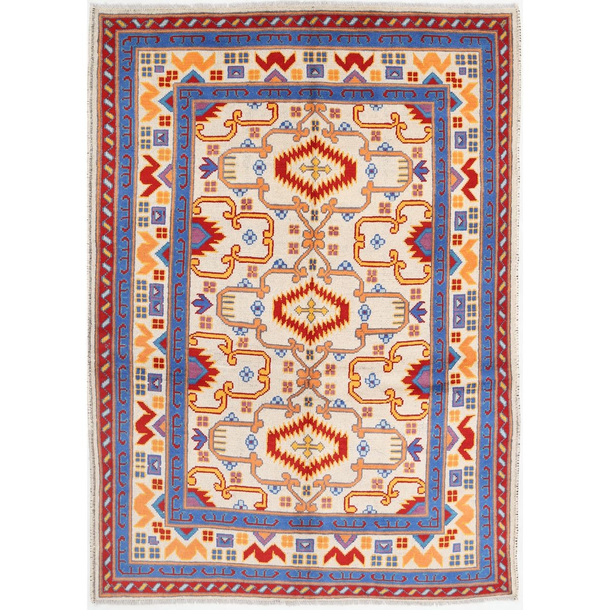 Revival 6x8 Handmade Double Knotted Washable Wool Rug - Colorful
