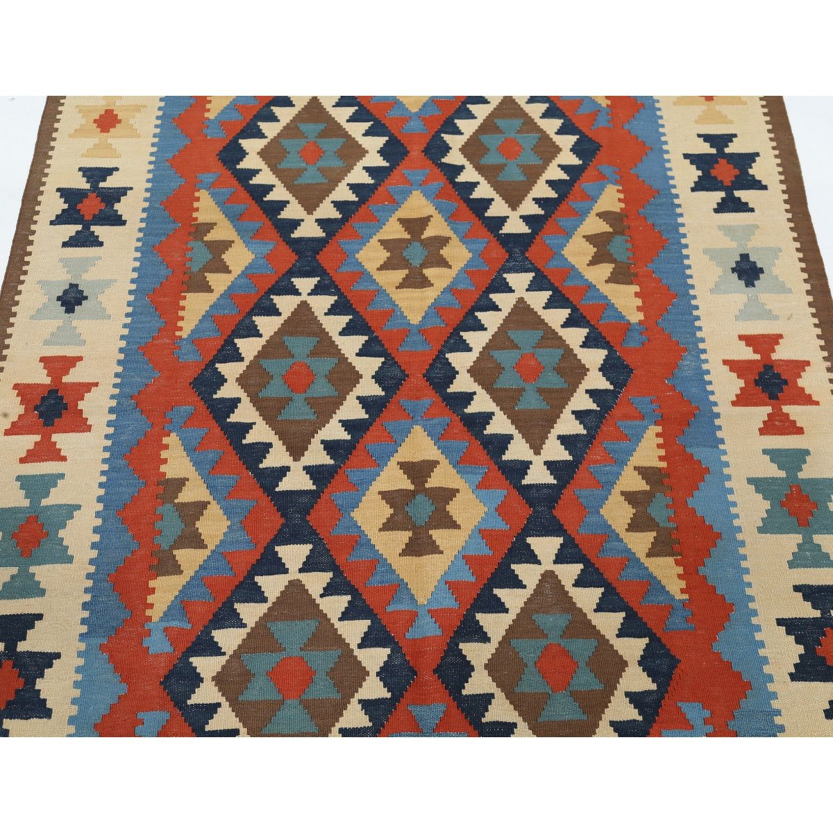 Kafkaas 4x7 Hand Woven Washable Wool Rug - Colorful