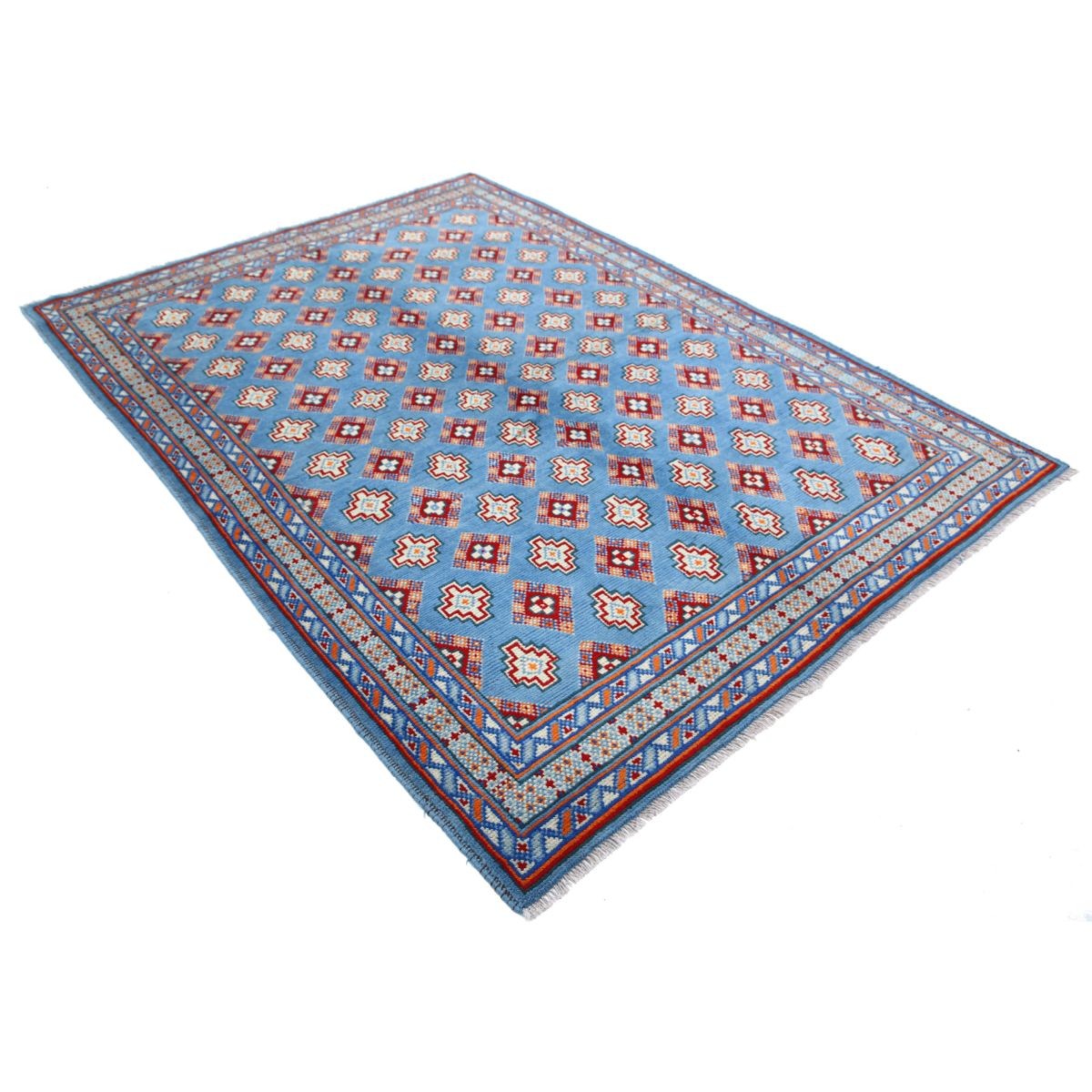Revival 6x8 Handmade Double Knotted Washable Wool Rug - Colorful