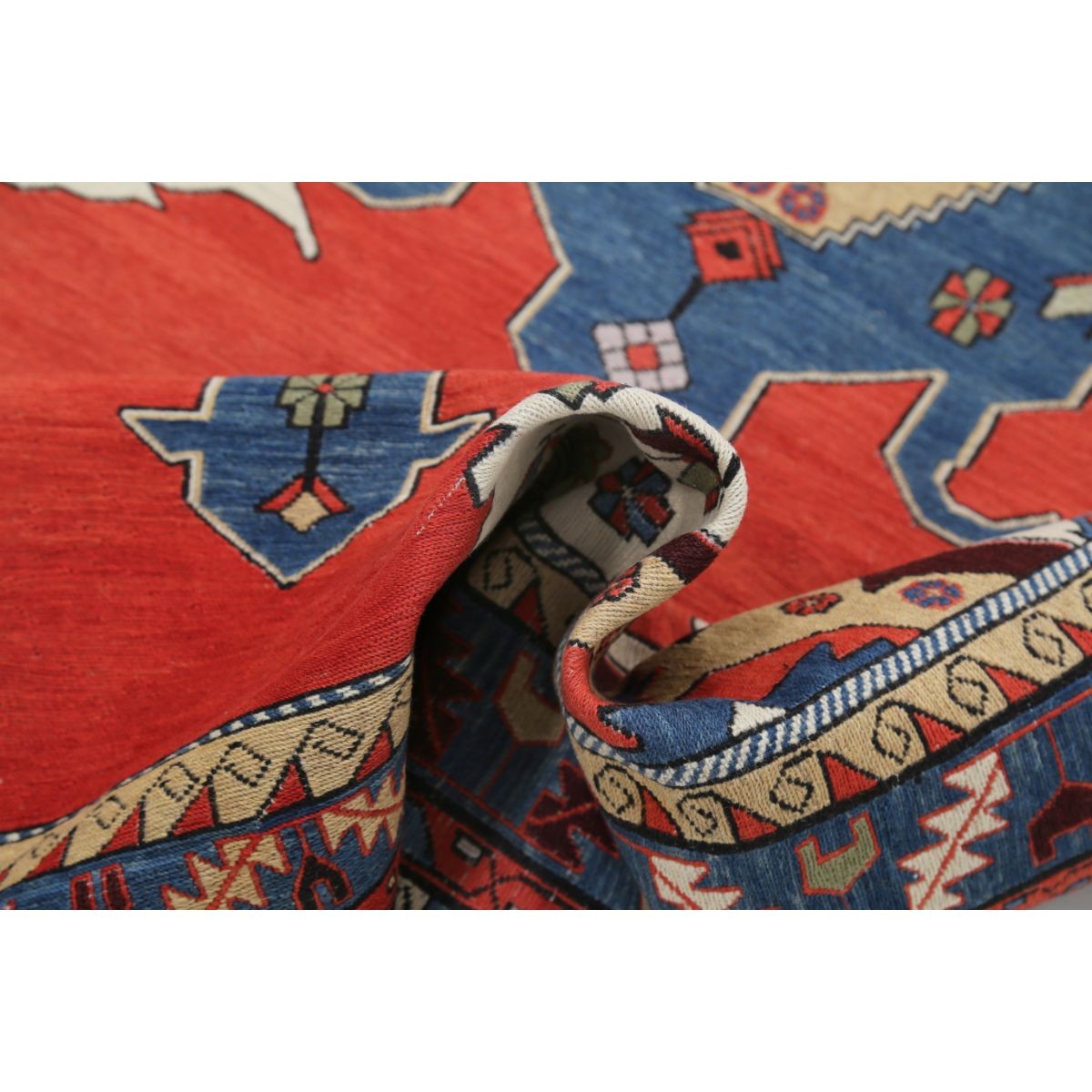 Sumak 4x7 Hand Woven Washable Wool Rug - Colorful