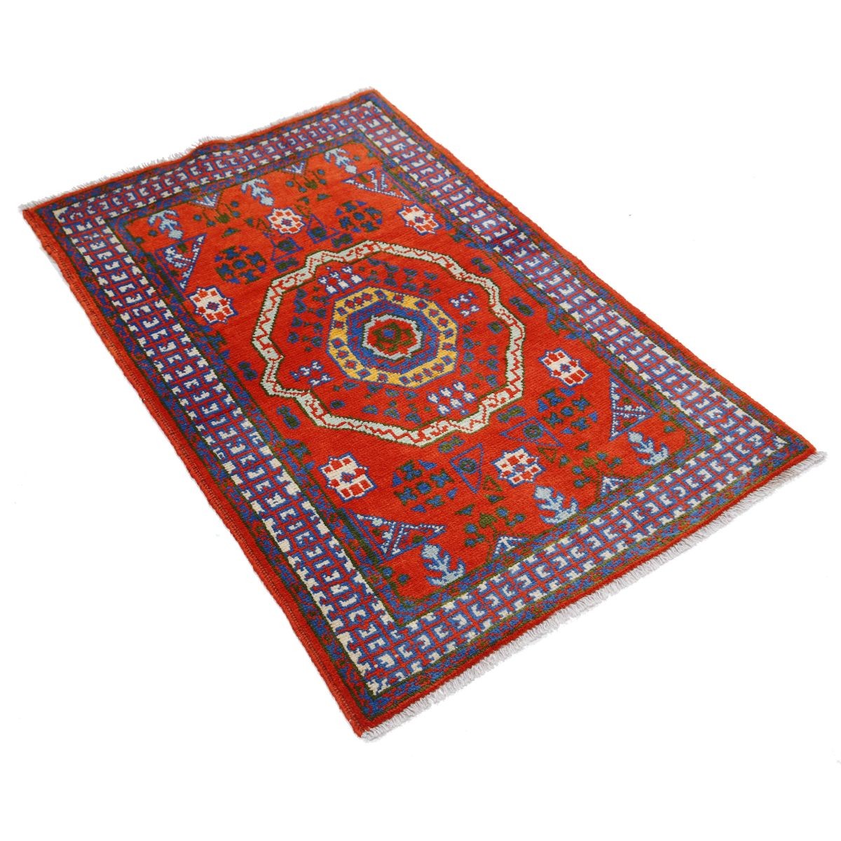 Revival 3x4 Handmade Double Knotted Washable Wool Rug - Colorful