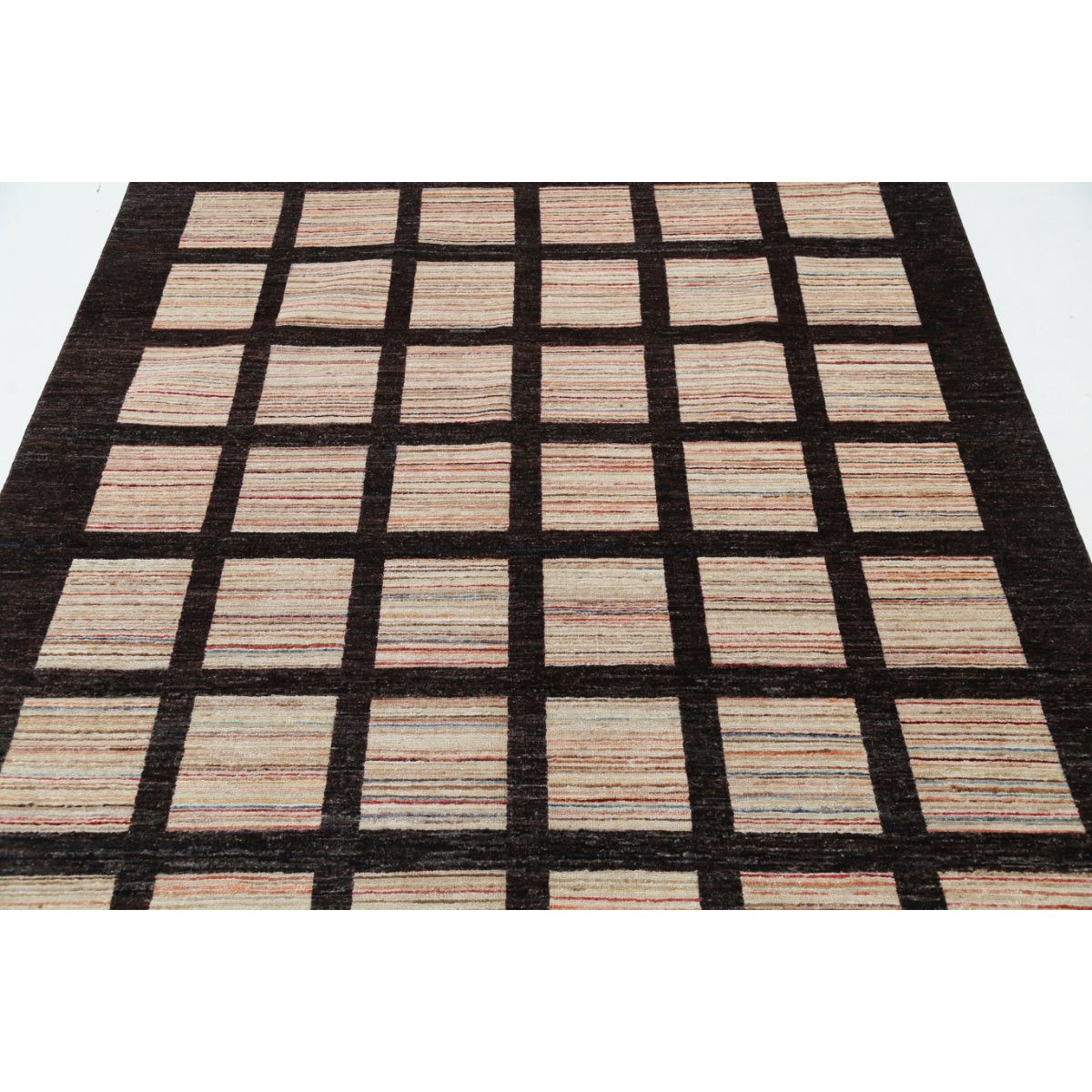 Modcar 7x8 Handmade Double Knotted Washable Wool Rug - Colorful