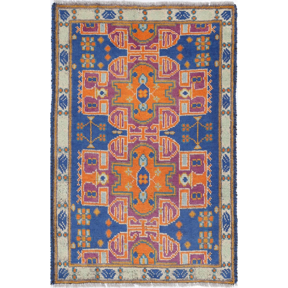 Revival 3x4 Handmade Double Knotted Washable Wool Rug - Colorful