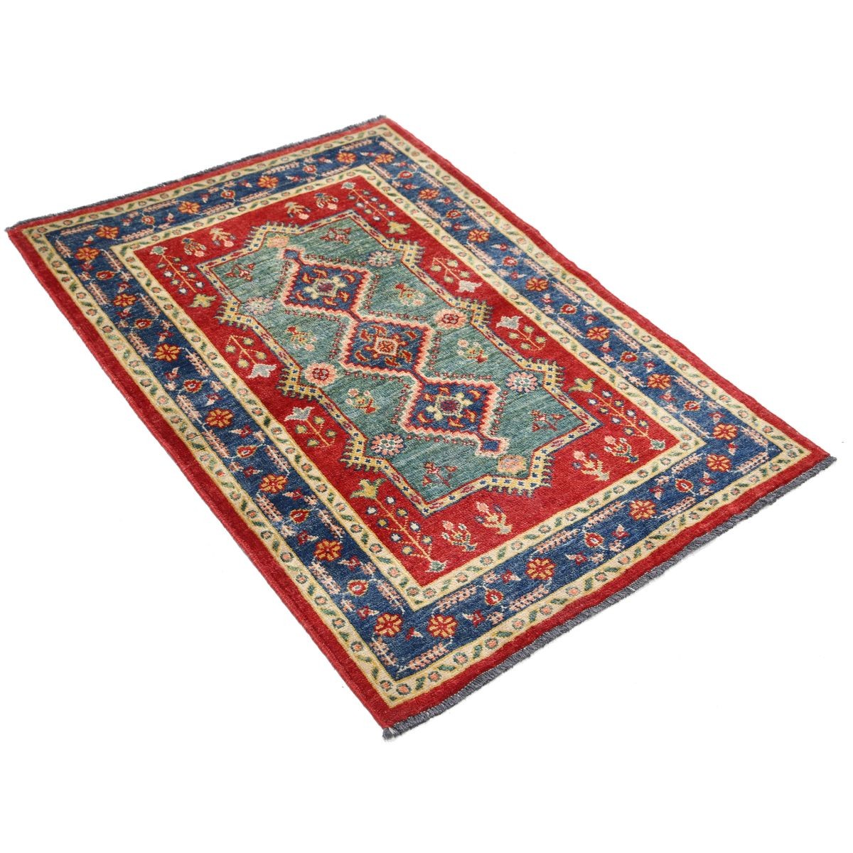 Revival 3x4 Handmade Double Knotted Washable Wool Rug - Colorful
