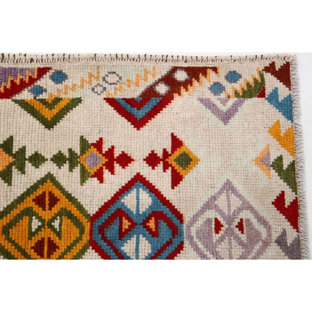 Revival 3x4 Handmade Double Knotted Washable Wool Rug - Colorful