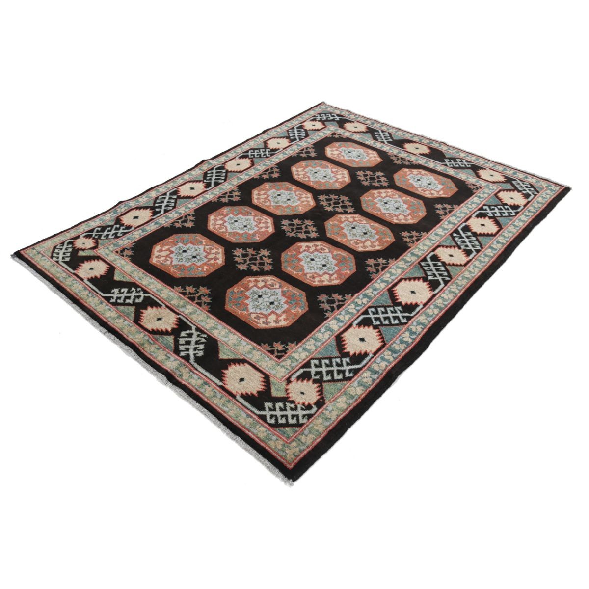 Revival 5x7 Handmade Double Knotted Washable Wool Rug - Colorful