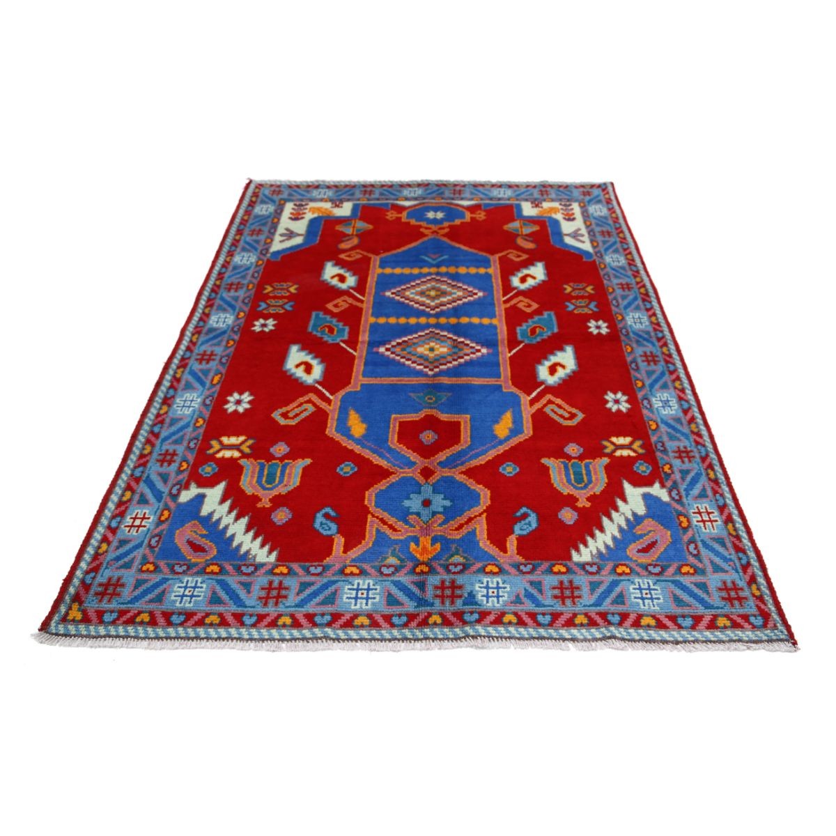 Revival 5x7 Handmade Double Knotted Washable Wool Rug - Colorful