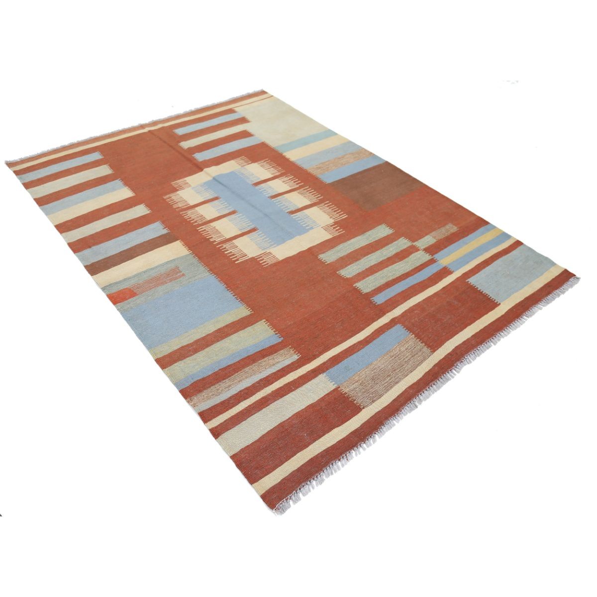 Kafkaas 5x7 Hand Woven Washable Wool Rug - Colorful