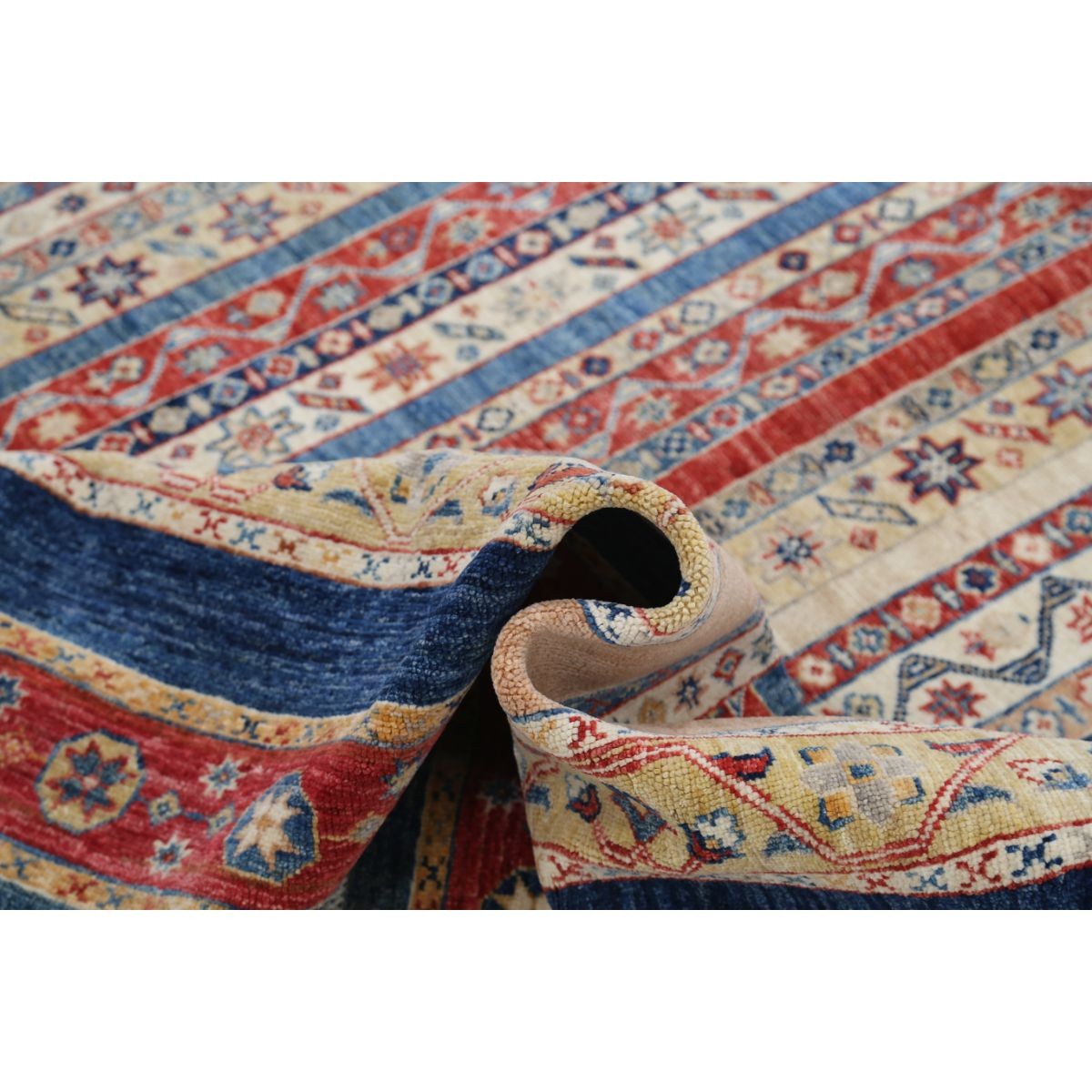 Shaal 7x10 Handmade Double Knotted Washable Wool Rug - Colorful