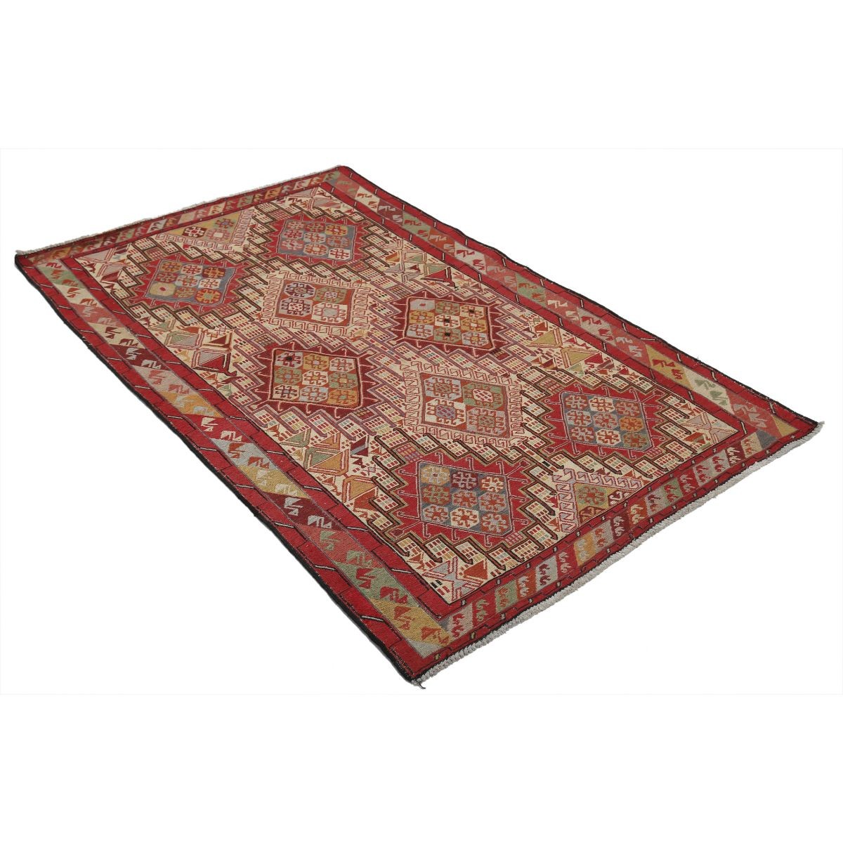Silki 4x7 Hand Woven Washable Silk Rug - Colorful
