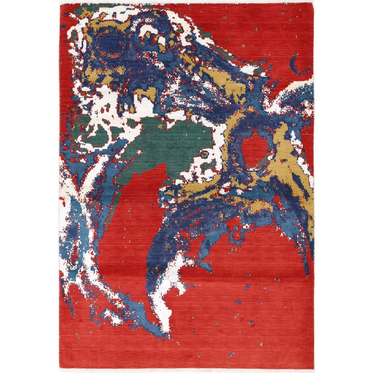 Dhanak 4x6 Powered-Loomed Washable Wool Rug - Colorful