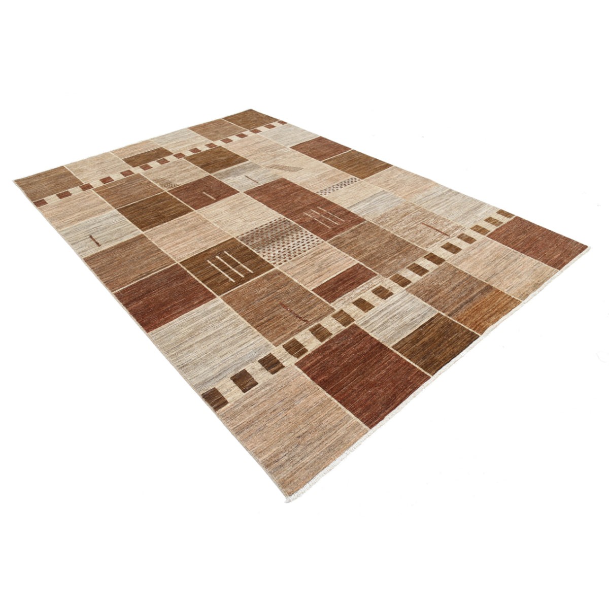 Modcar 7x10 Handmade Double Knotted Washable Wool Rug - Colorful