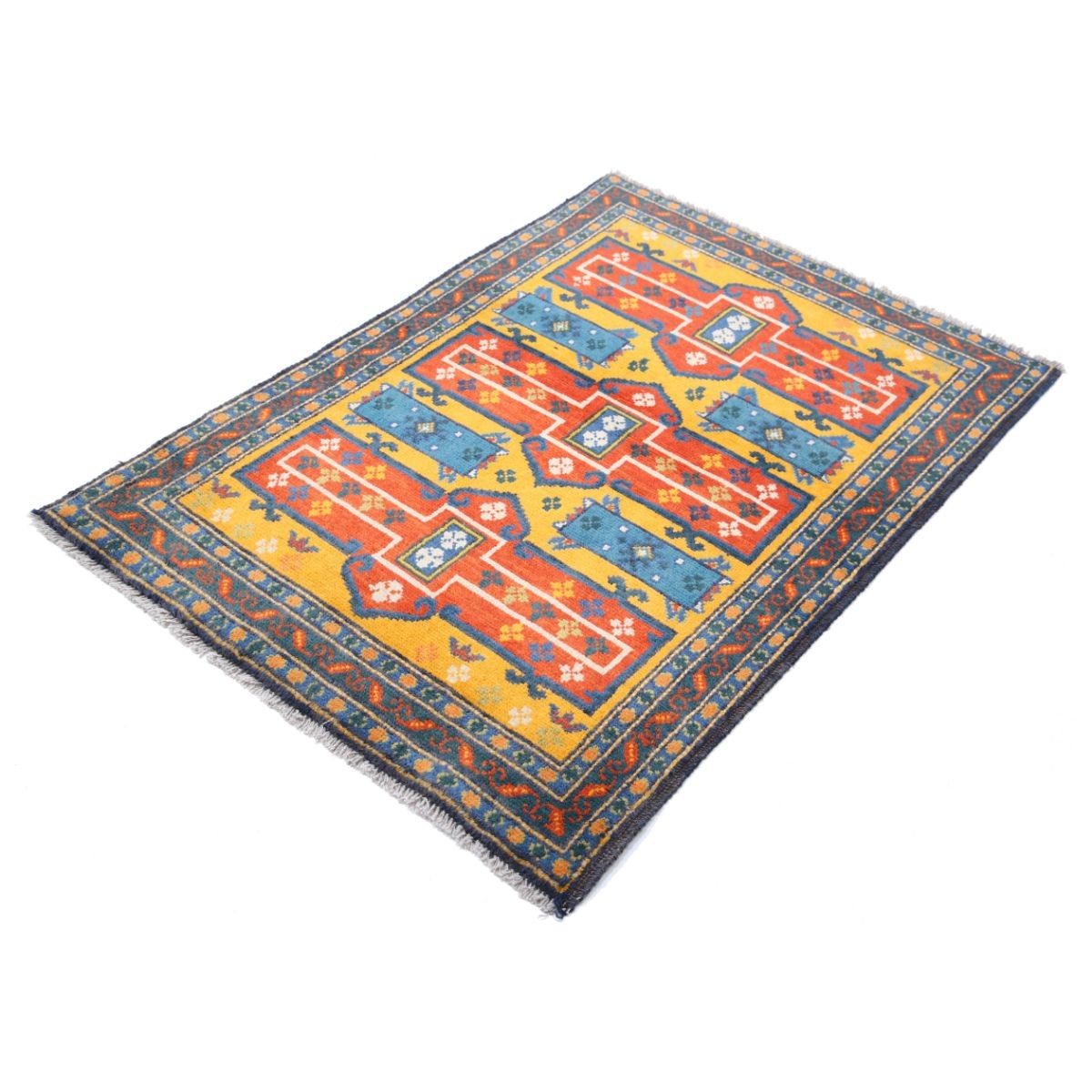 Revival 3x5 Handmade Double Knotted Washable Wool Rug - Colorful
