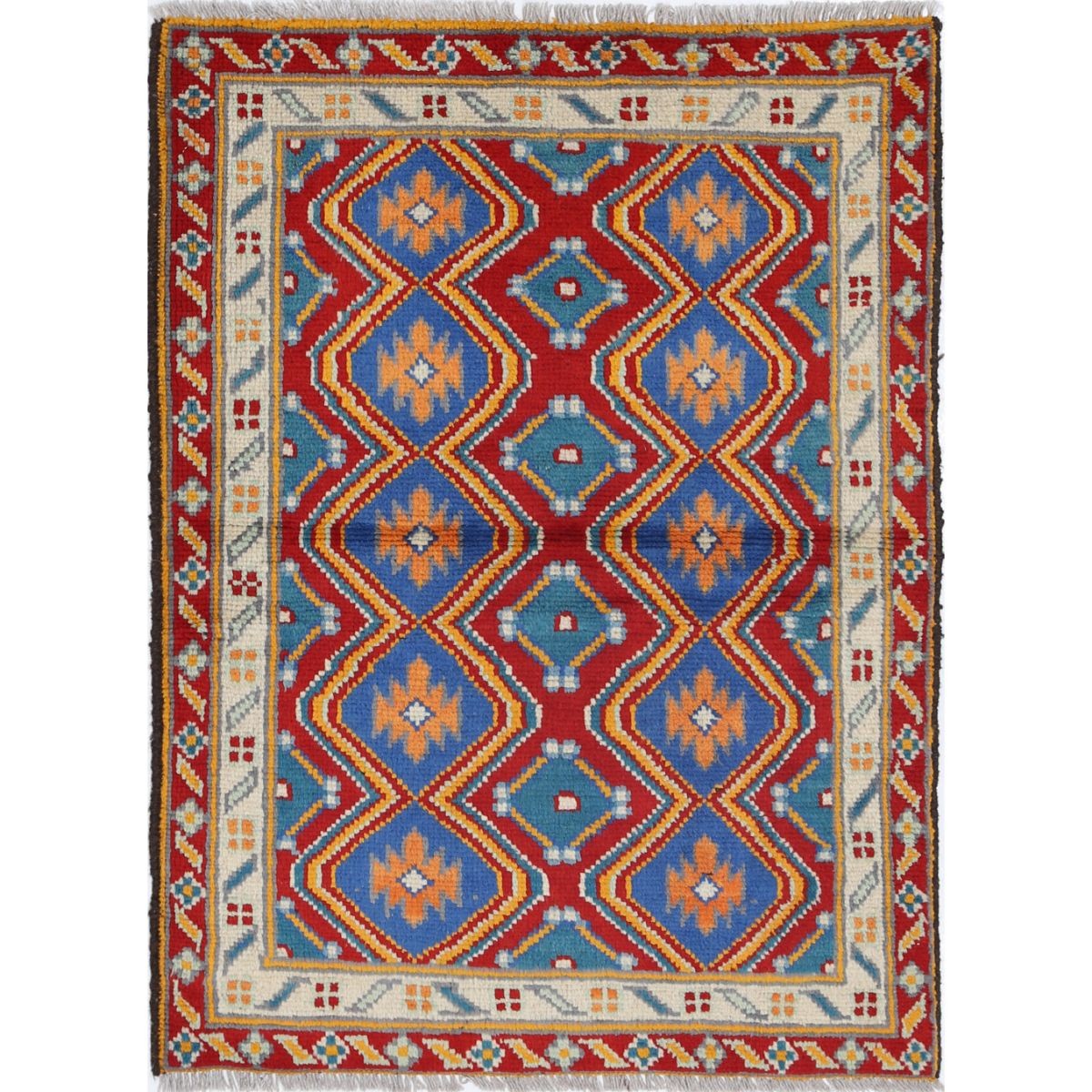 Revival 3x4 Handmade Double Knotted Washable Wool Rug - Colorful