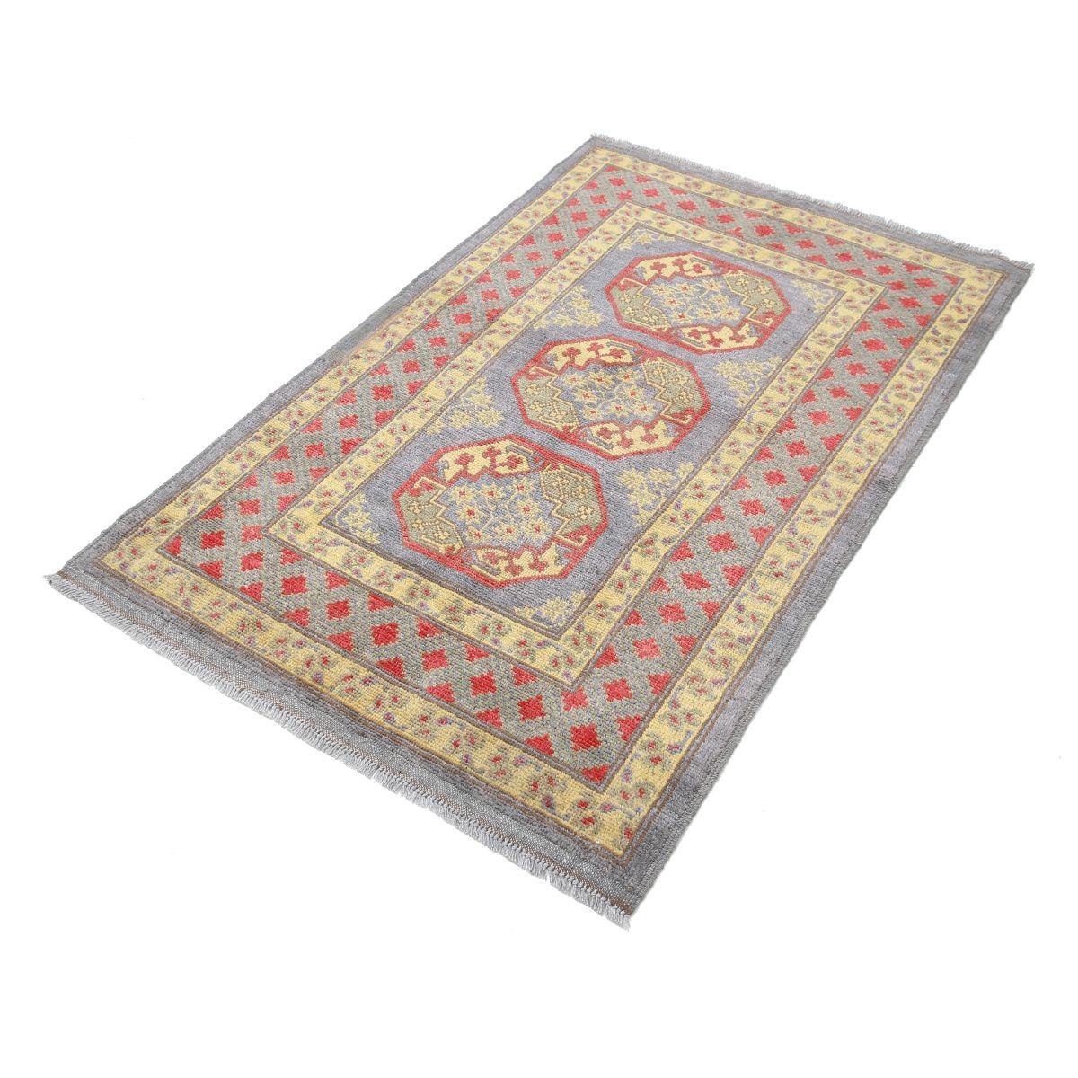 Revival 3x5 Handmade Double Knotted Washable Wool Rug - Colorful