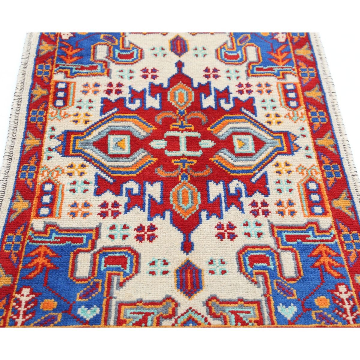 Revival 3x4 Handmade Double Knotted Washable Wool Rug - Colorful