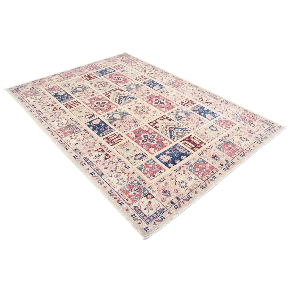 Bakhtiari 5x8 Handmade Double Knotted Washable Wool Rug - Soft Hues