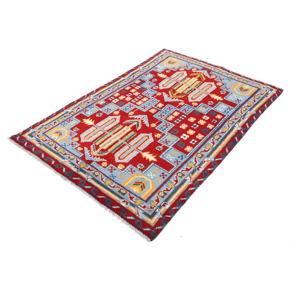 Revival 4x6 Handmade Double Knotted Washable Wool Rug - Colorful