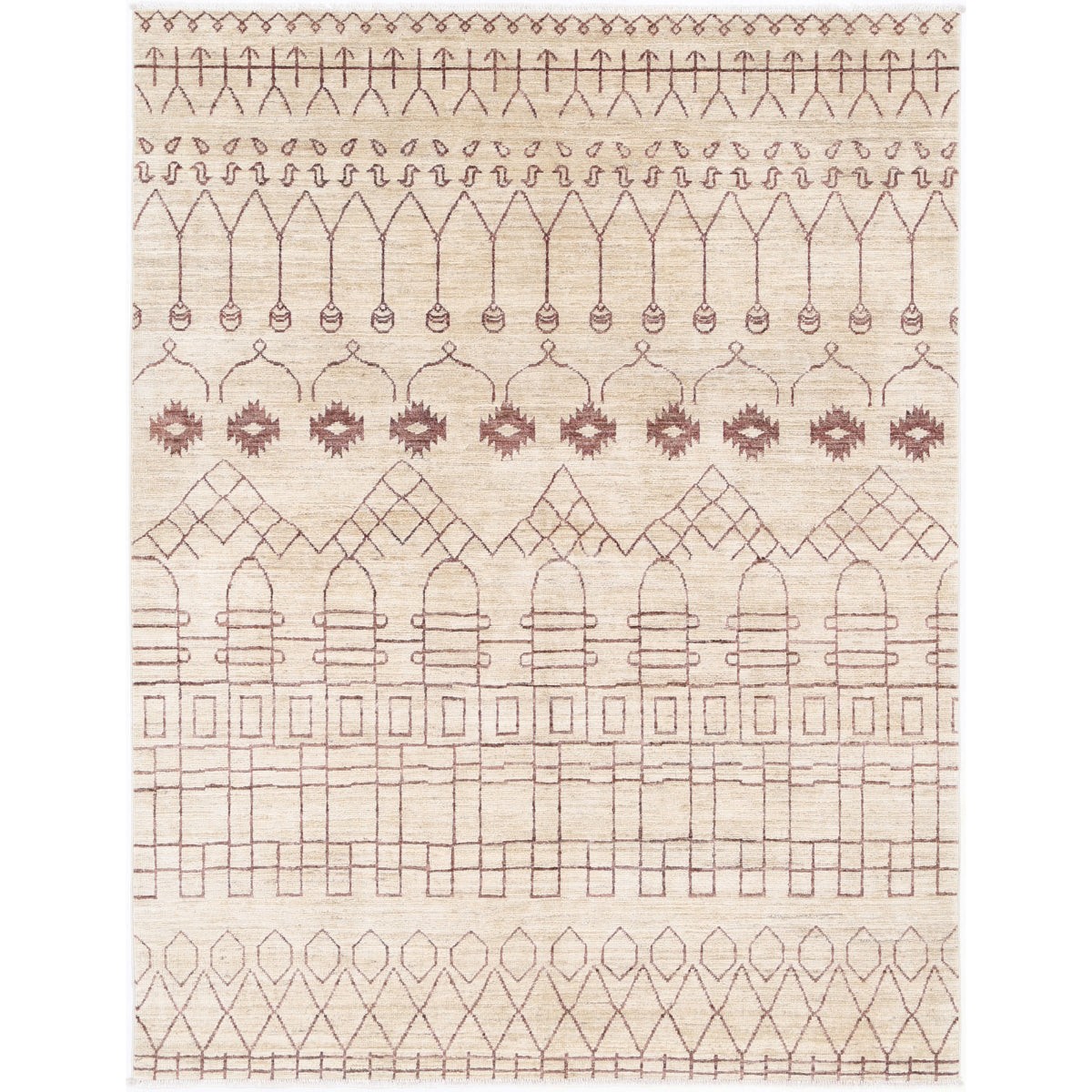 Modcar 5x7 Handmade Double Knotted Washable Wool Rug - Colorful