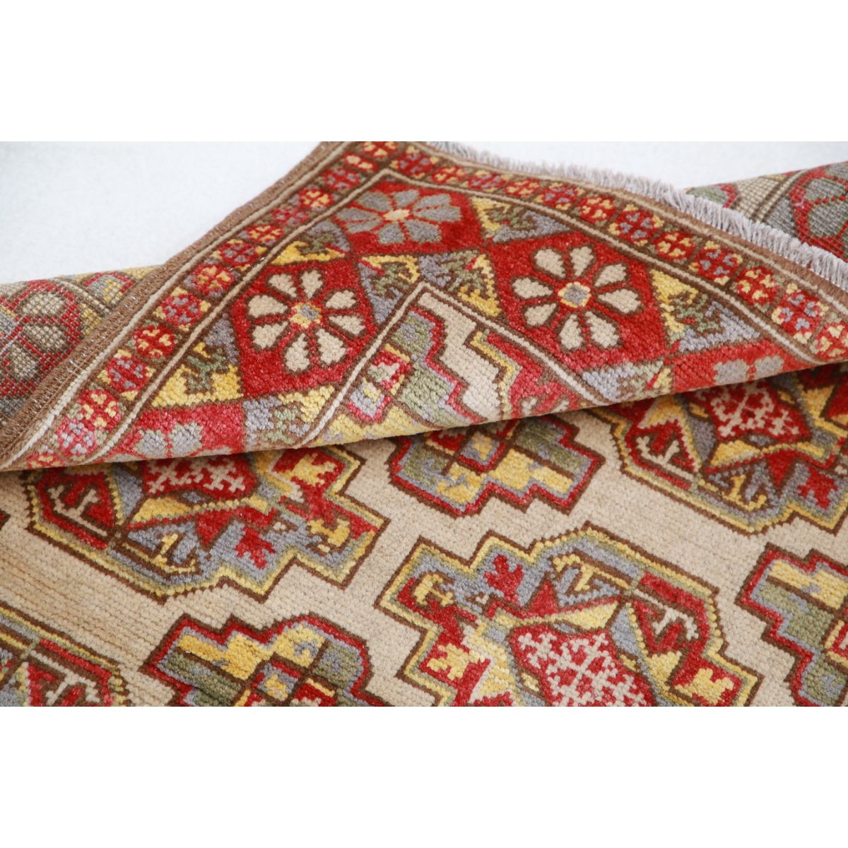 Revival 3x4 Handmade Double Knotted Washable Wool Rug - Colorful