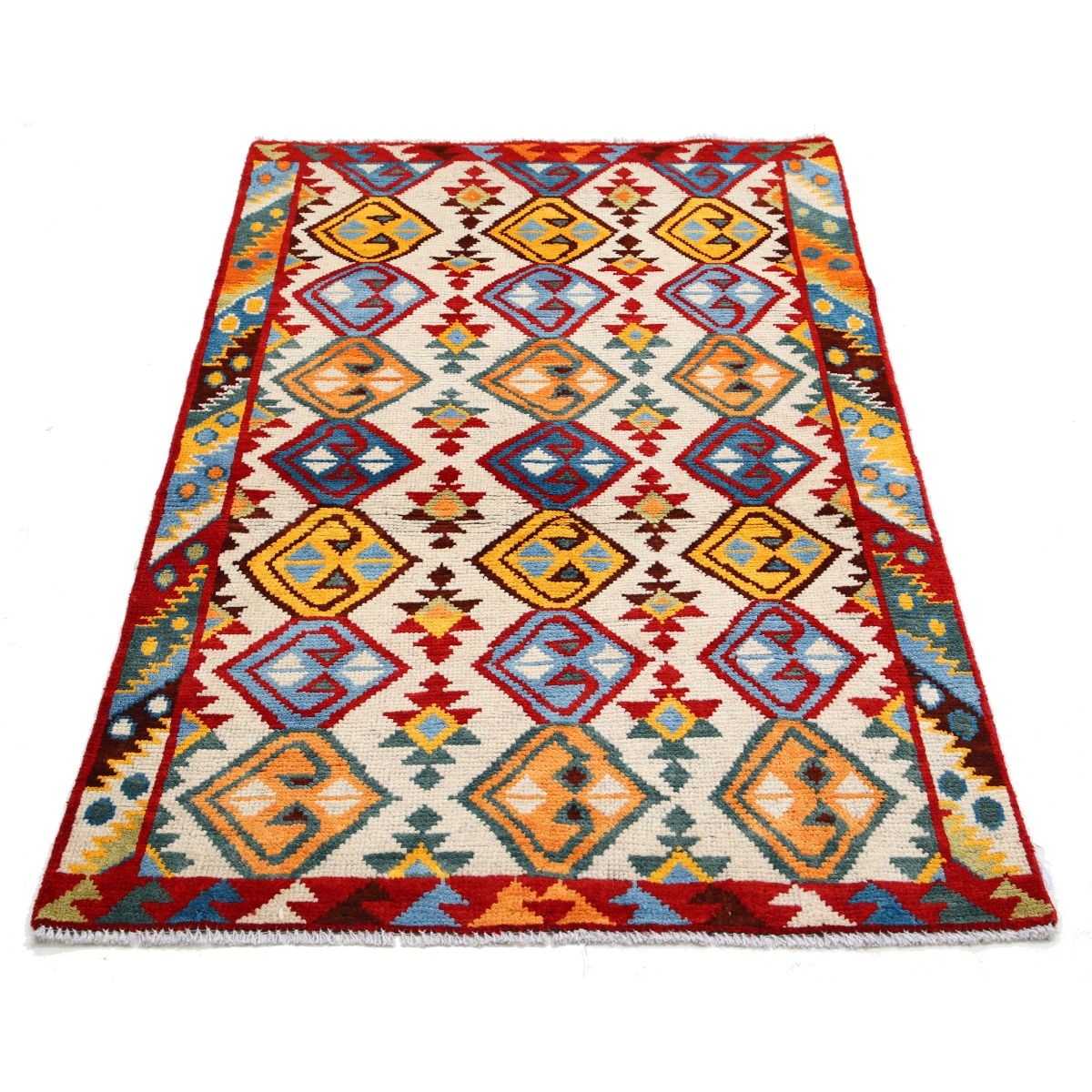 Revival 3x5 Handmade Double Knotted Washable Wool Rug - Colorful