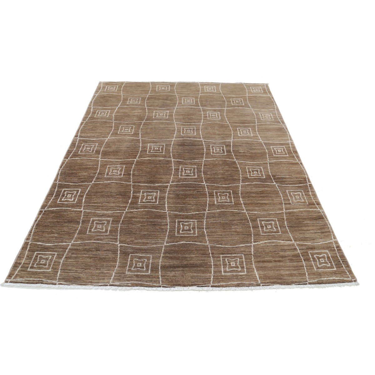 Modcar 6x7 Handmade Double Knotted Washable Wool Rug - Colorful