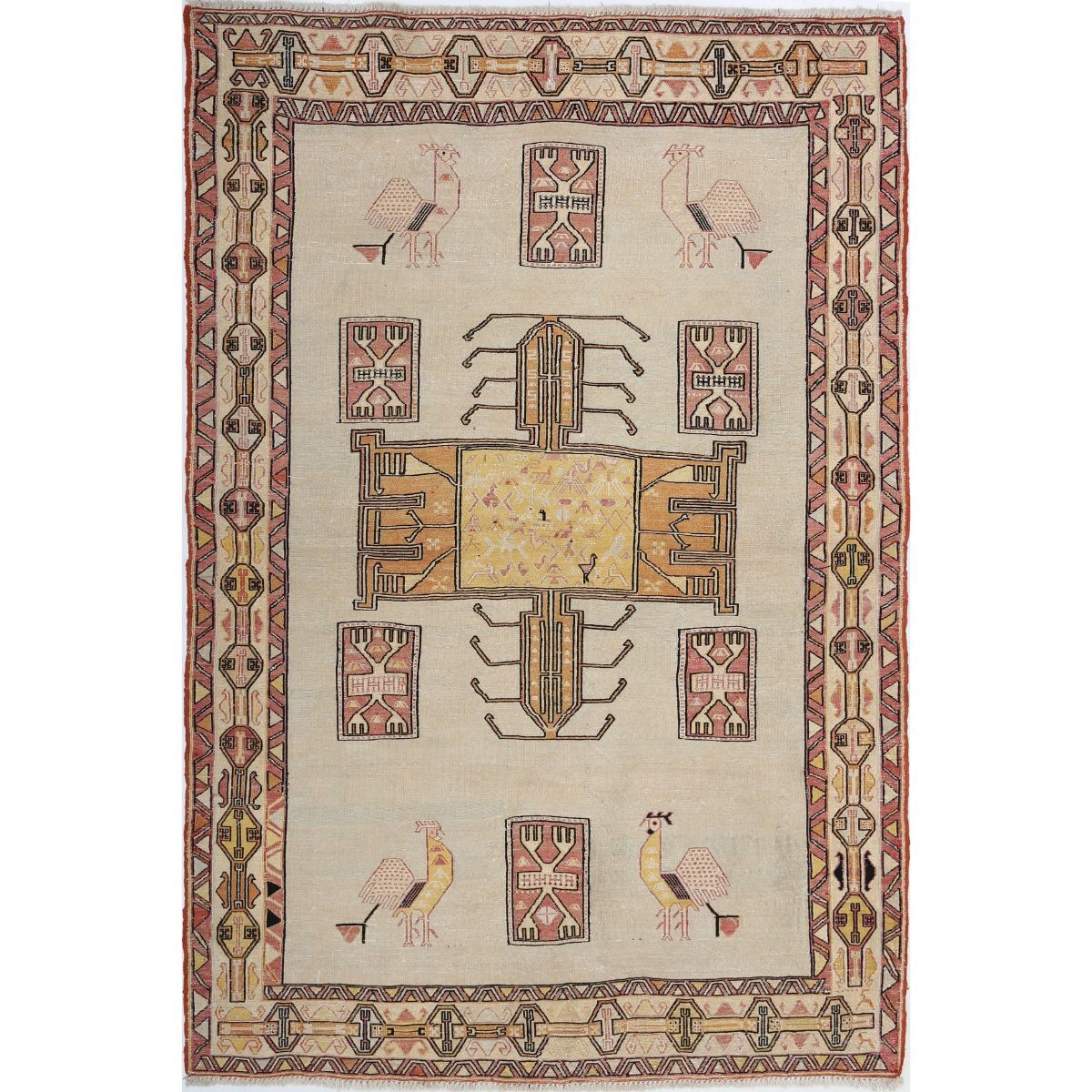 Silki 4x6 Hand Woven Washable Silk Rug - Colorful