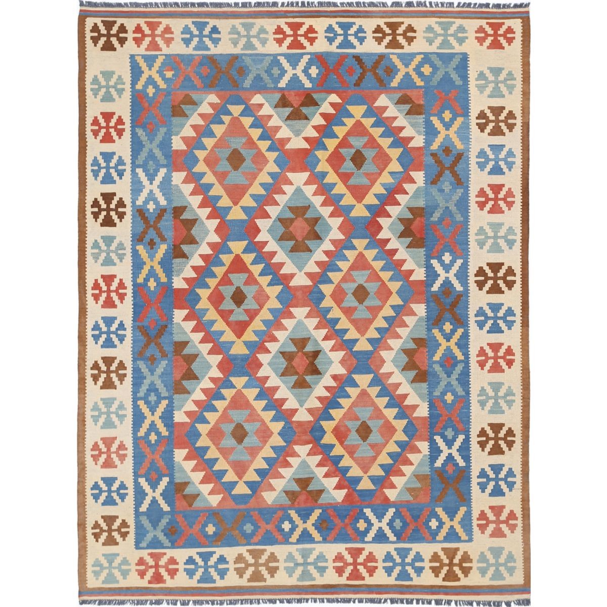 Kafkaas 5x7 Hand Woven Washable Wool Rug - Colorful