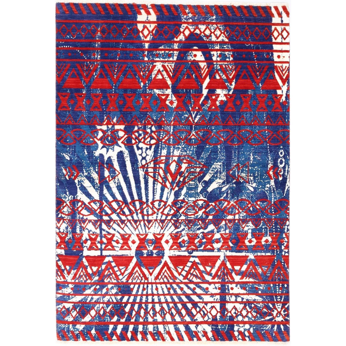 Dhanak 4x6 Machine-Made Washable Wool Rug - Colorful