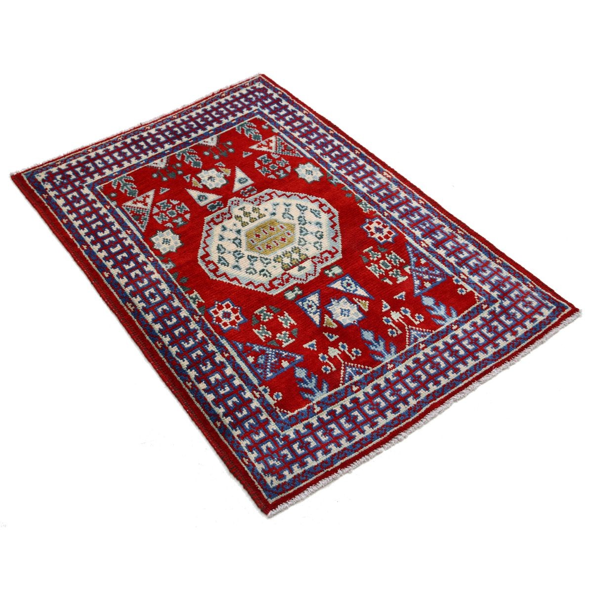 Revival 3x4 Handmade Double Knotted Washable Wool Rug - Colorful