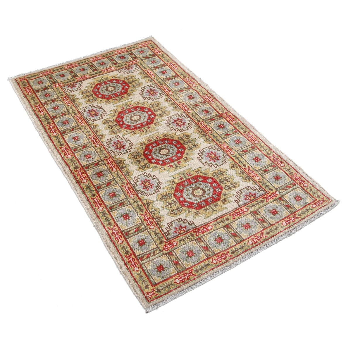 Revival 3x5 Handmade Double Knotted Washable Wool Rug - Colorful