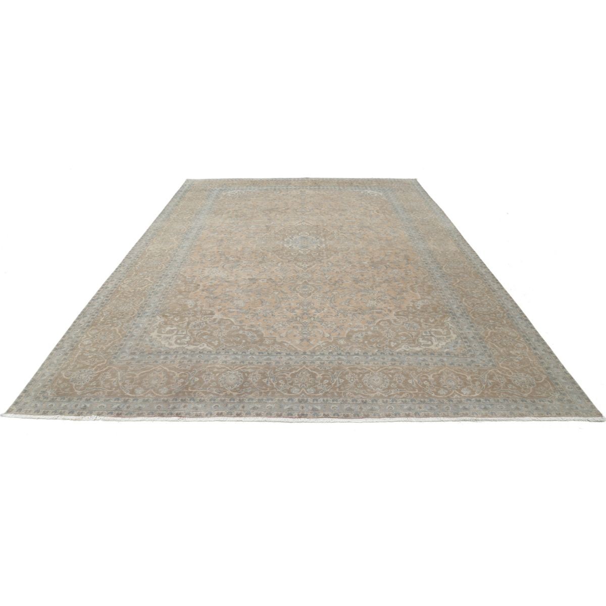 Vintage 10x14 Handmade Double Knotted Washable Wool Rug - Soft Hues