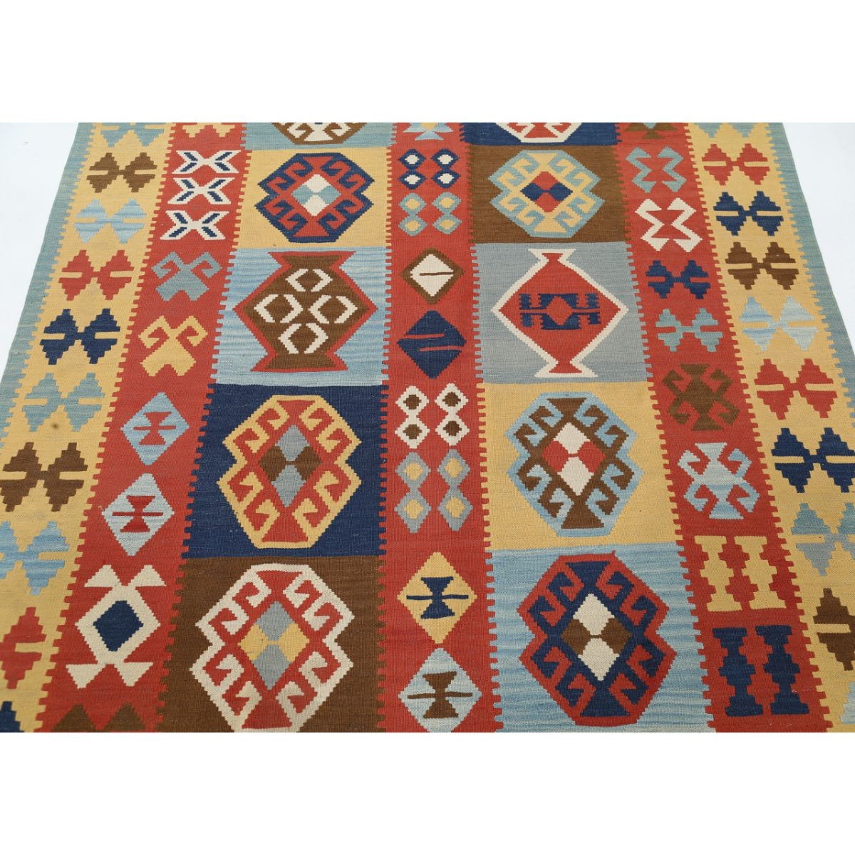 Kafkaas 5x7 Hand Woven Washable Wool Rug - Colorful