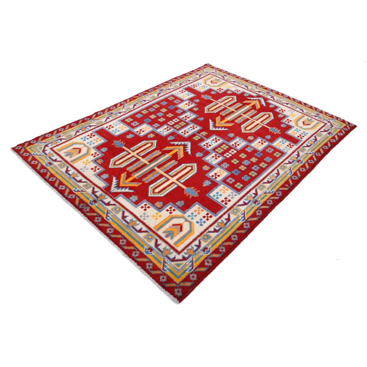 Revival 5x7 Handmade Double Knotted Washable Wool Rug - Colorful