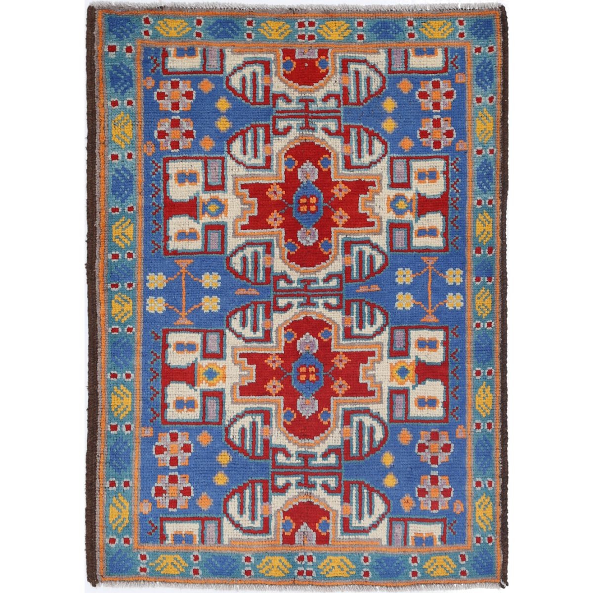 Revival 3x4 Handmade Double Knotted Washable Wool Rug - Colorful