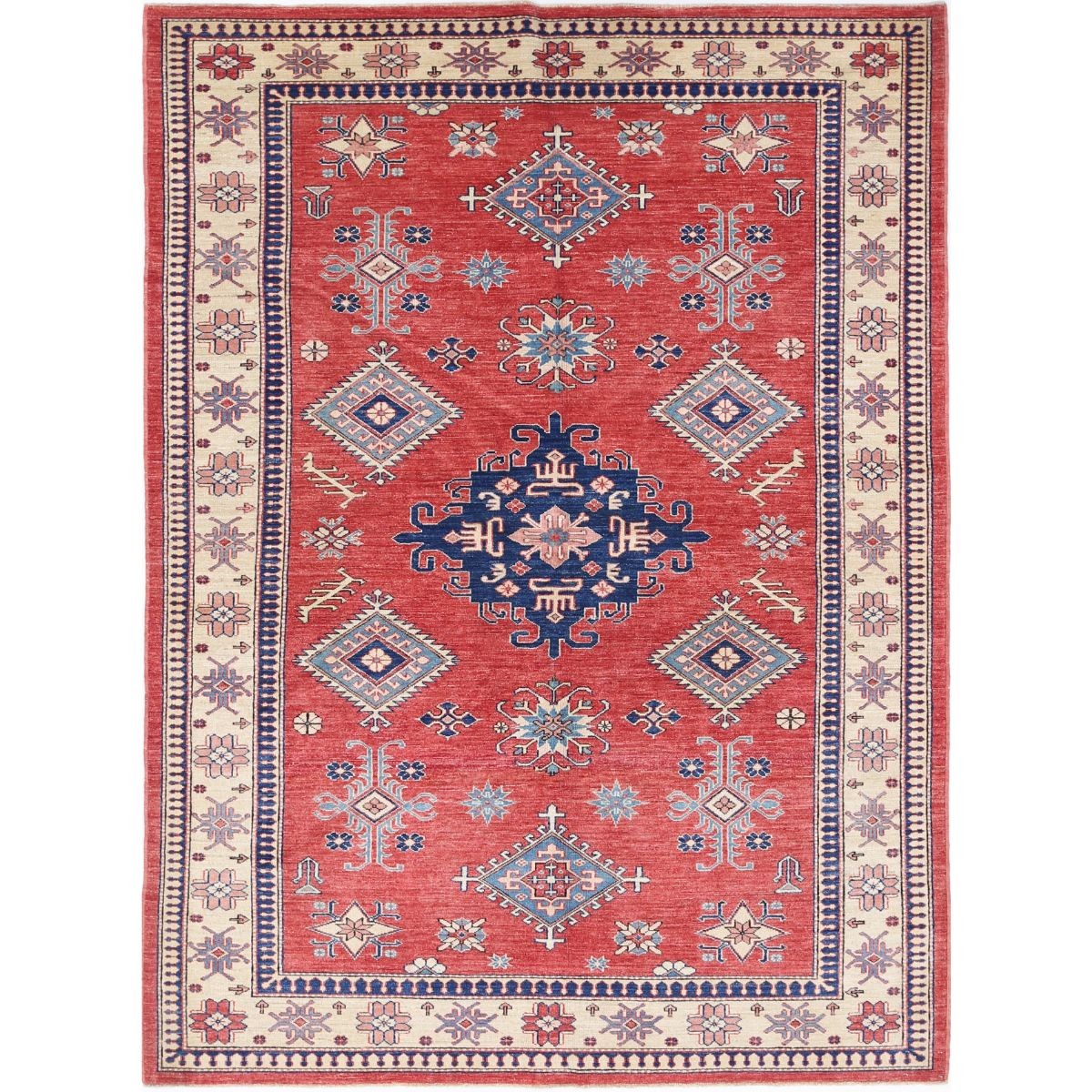 Kazak 6x8 Handmade Double Knotted Washable Wool Rug - Colorful