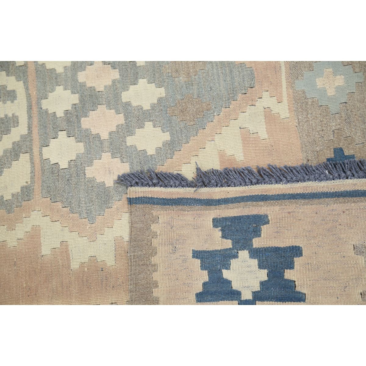 Kafkaas 7x10 Hand Woven Washable Wool Rug - Soft Hues