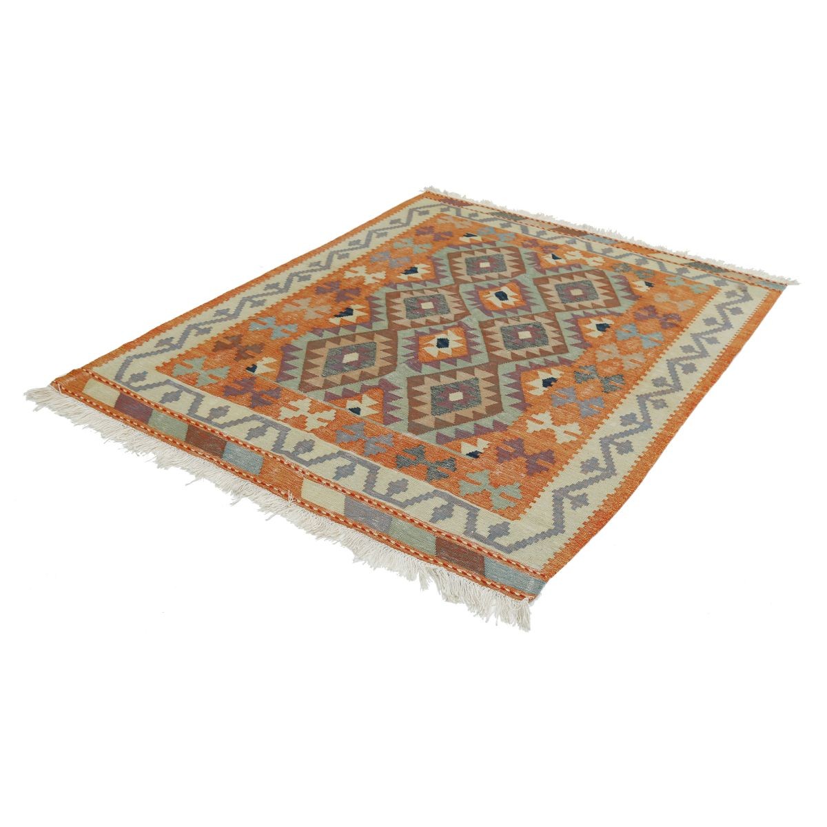 Kafkaas 5x7 Hand Woven Washable Wool Rug - Colorful